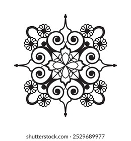 Simplicity Manifestation mandala coloring book page. Easy Mandala Coloring Book Pages for Adults to Relax, Experiences Give Relief. Resizeable Vector File