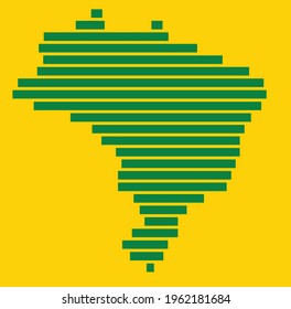 Simplicity modern abstract geometry Brazil map. Vector illustration.
