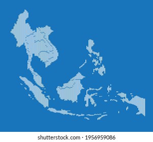 Einfachheit moderne abstrakte Geometrie Südostasien oder ASEAN-Karte. Vektorgrafik.