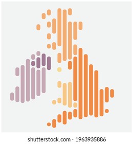 Simplicity modern abstract geometry United Kingdom map. Vector illustration.