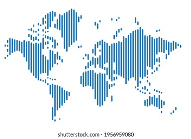 Simplicity modern abstract geometry world map. Vector illustration.