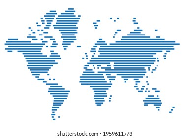 Simplicity modern abstract geometry world map. Vector illustration.