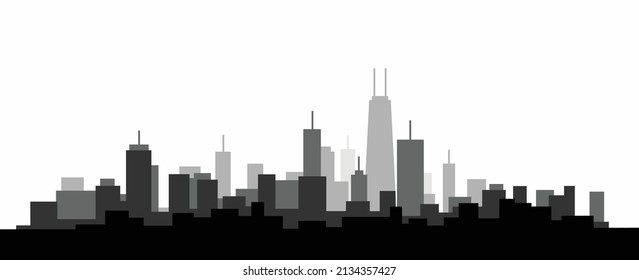 Simplicity modern cityscape skyline on white background. Vector illustration.