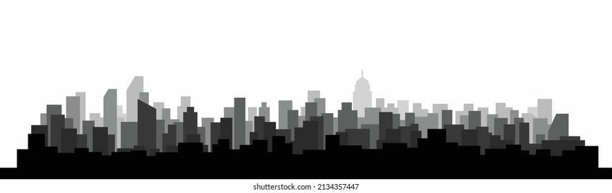 Simplicity modern cityscape skyline on white background. Vector illustration.