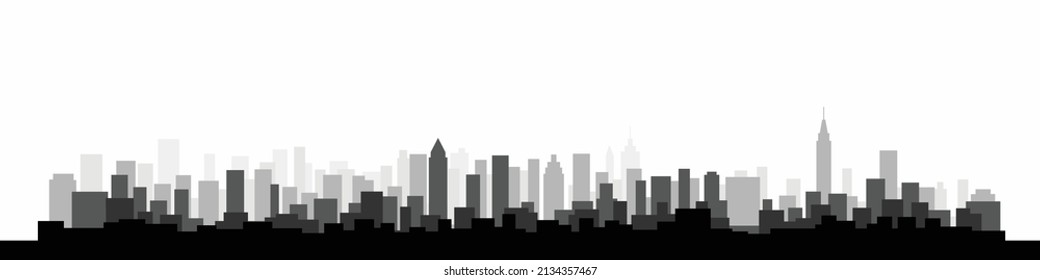 Simplicity modern cityscape skyline on white background. Vector illustration.