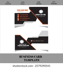 Simplicity Modern Corporator Business card design. Two-sided business card, Vector illustrator.