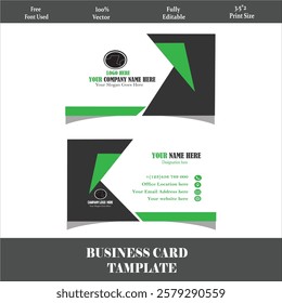 Simplicity Modern Corporator Business card design. Two-sided business card, Vector illustrator.