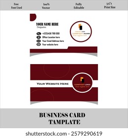 Simplicity Modern Corporator Business card design. Two-sided business card, Vector illustrator.