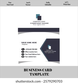 Simplicity Modern Corporator Business card design. Two-sided business card, Vector illustrator.