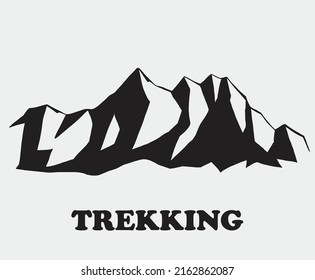 Simplicity mountain freehand drawing flat design. Vector illustration.
