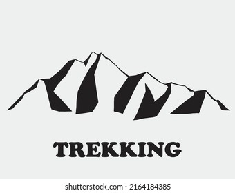 Simplicity mountain freehand drawing flat design. Vector illustration.