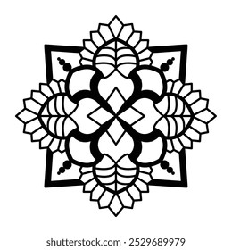 Simplicity  Mystical mandala coloring book page. Easy Mandala Coloring Book Pages for Adults to Relax, Experiences Give Relief. Resizeable Vector File