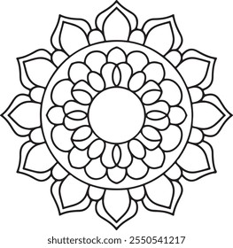 Simplicity Mystical mandala coloring book page. Easy Mandala Coloring Book Pages for Adults to Relax, Experiences Give Relief.