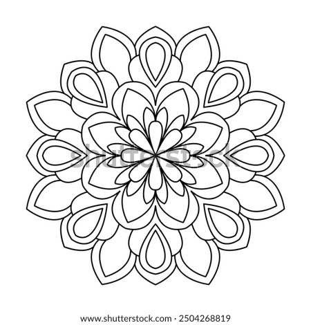 Simplicity Mystical mandala coloring book page.  Easy Mandala Coloring Book Pages for Adults to Relax, Experiences Give Relief. Resizeable Vector File