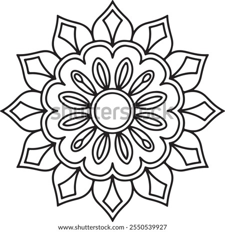 Simplicity Mystical mandala coloring book page. Easy Mandala Coloring Book Pages