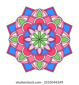 Einfachheit Friedliche Farbe mandala Färbung Buchseite. Einfache Mandala Malbuch-Seiten für Erwachsene zum Entspannen, Erfahrungen geben Erleichterung. Größe der Vektordatei ändern