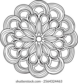 Simplicity Peaceful mandala coloring book page. Easy Mandala Coloring Book Pages for Adults to Relax Art