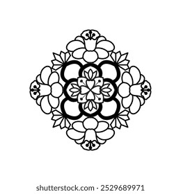 Simplicity Refreshing elegance mandala coloring book page. Easy Mandala Coloring Book Pages for Adults to Relax, Experiences Give Relief. Resizeable Vector File