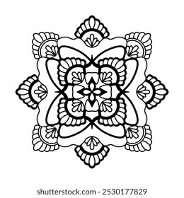 Simplicidade Relaxamento mandala página do livro de colorir. Fácil Mandala colorir páginas do livro para adultos para relaxar, experiências dar alívio. Arquivo de vetor redimensionável