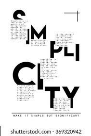 ''Simplicity ''text print in vector