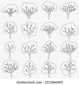Simplicity tree freehand drawing flat design.Vector illustration.