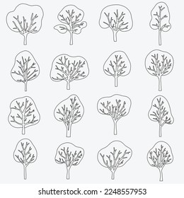Simplicity tree freehand drawing flat design.Vector illustration.