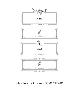 Simplicity wedding monograms set collection