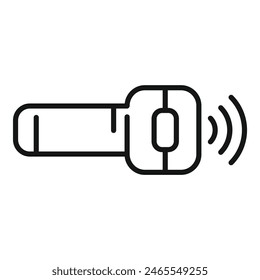 Simplicityfocused vector icon of a wireless computer mouse with radio waves