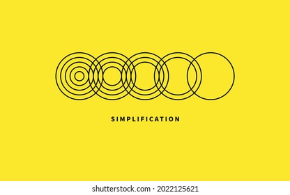 Simplification concept. Simplicity icon. Philosophical abstract metaphor.