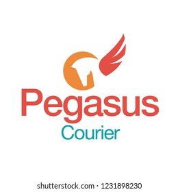 Simplification of a pegasus with the rising sun and that is flying in the fiema very very high