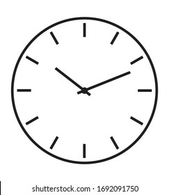 Reloj de pared analógico simplificado que muestra 10:12