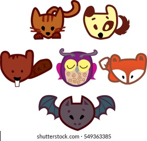 Simplified animals illustrations.