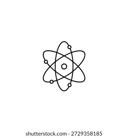 Simplified Atom Representation: A minimalist illustration of an atom, showcasing its fundamental structure with orbiting particles around a central nucleus.