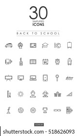 SIMPLIFIED BACK TO SCHOOL ICONS design