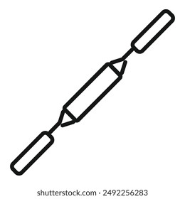 Simplified black line drawing of a rolling pin, ideal for culinary themes