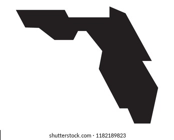 Simplified Black Map of Florida