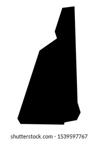 Simplified Black on White Map of USA Federal State of New Hampshire
