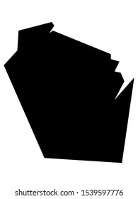 Simplified Black on White Map of USA Federal State of Wisconsin