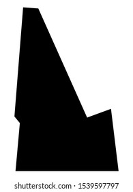 Simplified Black on White Map of USA Federal State of Idaho