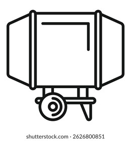 Vereinfachtes Schwarz-Weiß-Symbol eines Zementmischers, perfekt für Konstruktionsdesigns