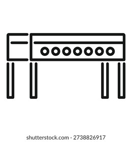 Simplified black and white illustration of a network router icon for web and technology design