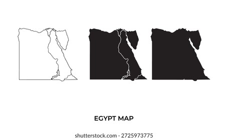 Mapa de preto e branco simplificado do Egito