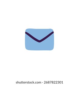 Simplified blue envelope with dark trim vector graphic