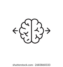 A simplified brain illustration symbolizes cognitive function enhanced thinking and information processing. Representing learning innovation and creative capacity.