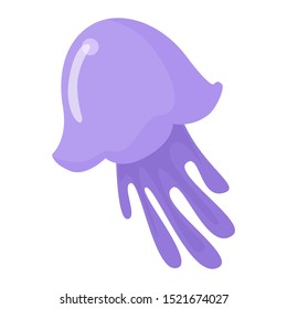 Simplified Cartoon Image Lilac Jellyfish Stock Vector (Royalty Free ...