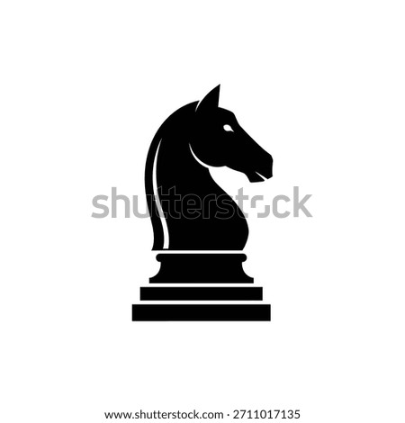 Simplified Chess Knight Silhouette Strategy Icon