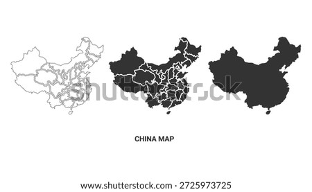 Simplified china map with provincial borders