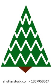 simplified Christmas tree with an abstract rhombus pattern, typical for Christmas trees