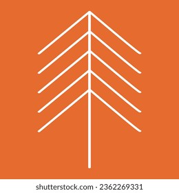 Árbol de Navidad simplificado o silueta de pino, elemento de diseño de vacaciones de invierno, vector