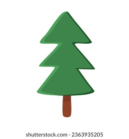Simplified Christmas tree or pine, winter holidays design element, vector